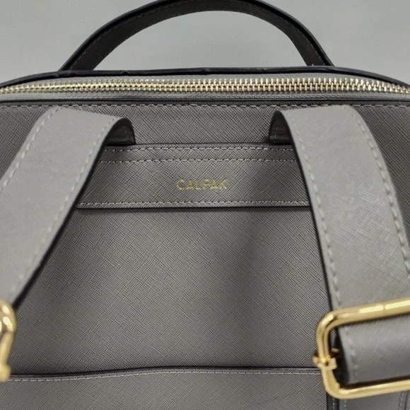 New Calpak Gray Backpack with Braided Trim and Minimalist Design display picture 2